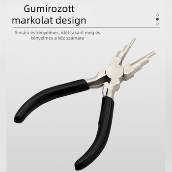 Lépcsős körnoses fogó ékszerkészítéshez; hat szakaszos kialakítás; DIY huzalozás és gyöngyözés eszköz