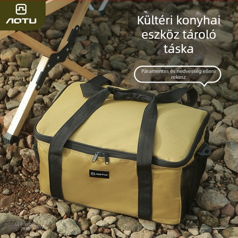 Szabadban használható konyhai eszközök tároló táska gáztartály zsebbel és ütközésvédelmi dizájnnal — AOTU/bump