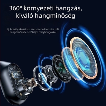 Csontvezetésű vezeték nélküli headset – nyitott fül, akasztós kialakítás, Bluetooth 5.3, 10 m hatótáv, üzemidő >8 óra