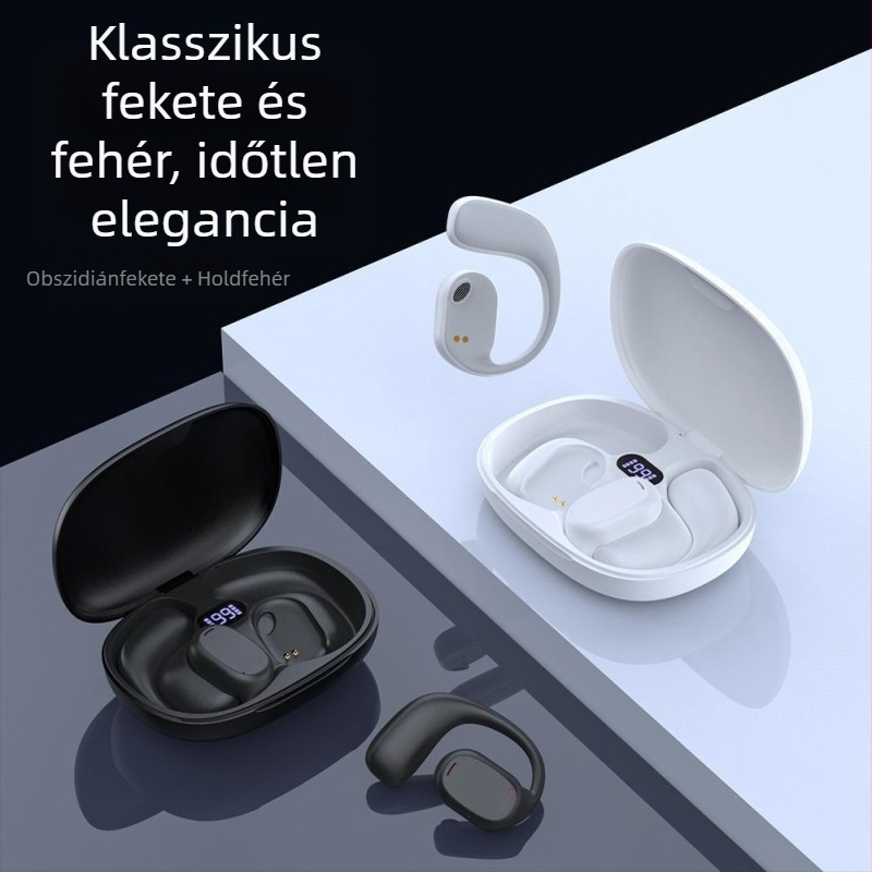 Csontvezetésű vezeték nélküli headset – nyitott fül, akasztós kialakítás, Bluetooth 5.3, 10 m hatótáv, üzemidő >8 óra
