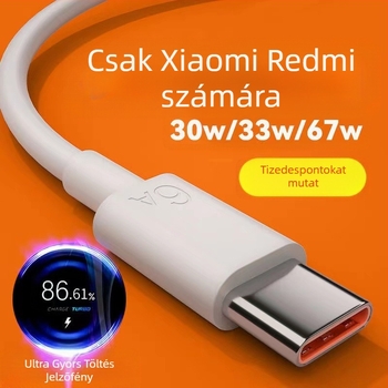 Töltőkábel USB Type-C és Micro USB, gyors töltés (67W max, PVC, egyetlen csatlakozó)