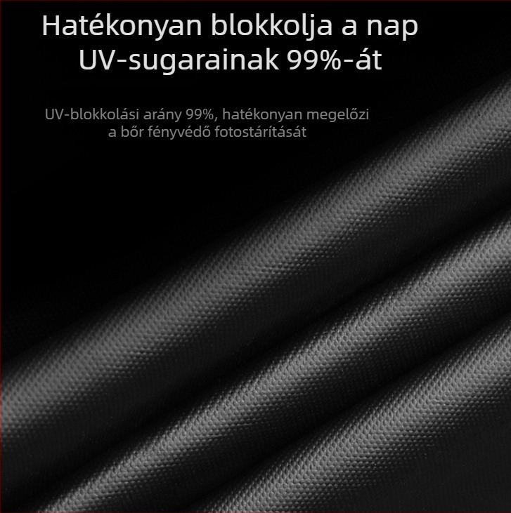 Automata nyitású és zárású esernyő, nyolc acél bordázat, 190T ütésálló szövet, UV védelem UPF 40+, műanyag fogantyú