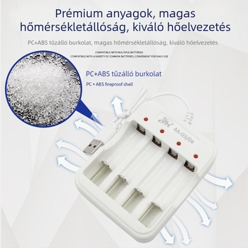 No.5/7 akkumulátortöltő 0904, bemenet 5V 1–2A, kimenet 1.2V 0.25A, CE tanúsított