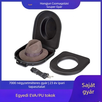 Kauboi kalap tároló táska, hordozható EVA kemény tok, poliészter + EVA, modell HJ0001, teherbírás 3 kg, vízálló