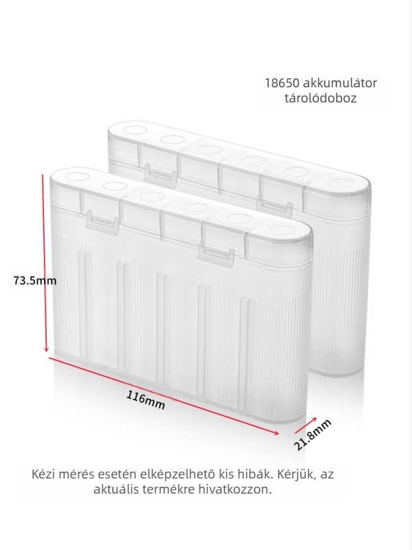 18650-os akkumulátor doboz, 6 rekesz, műanyag doboz védőlemezzel, Yixuan
