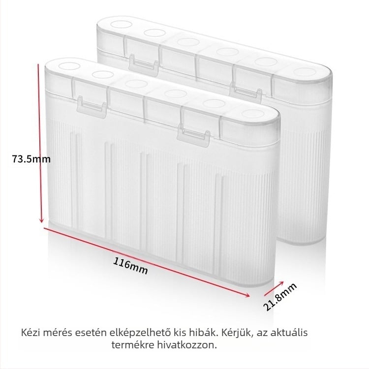 18650-os akkumulátor doboz, 6 rekesz, műanyag doboz védőlemezzel, Yixuan
