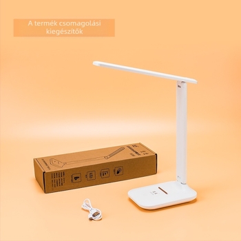 Hajlíkony LED asztali lámpa érintéses fényerő-szabályozással, szembarát világítás olvasáshoz és tanuláshoz, USB-tápellátás, éjjeli, tanulási és környezeti fény módok