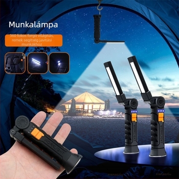 Munkalámpa – multifunkcionális összecsukható hordozható sátorlámpa mágneses LED-del, kültéri és autókarbantartáshoz