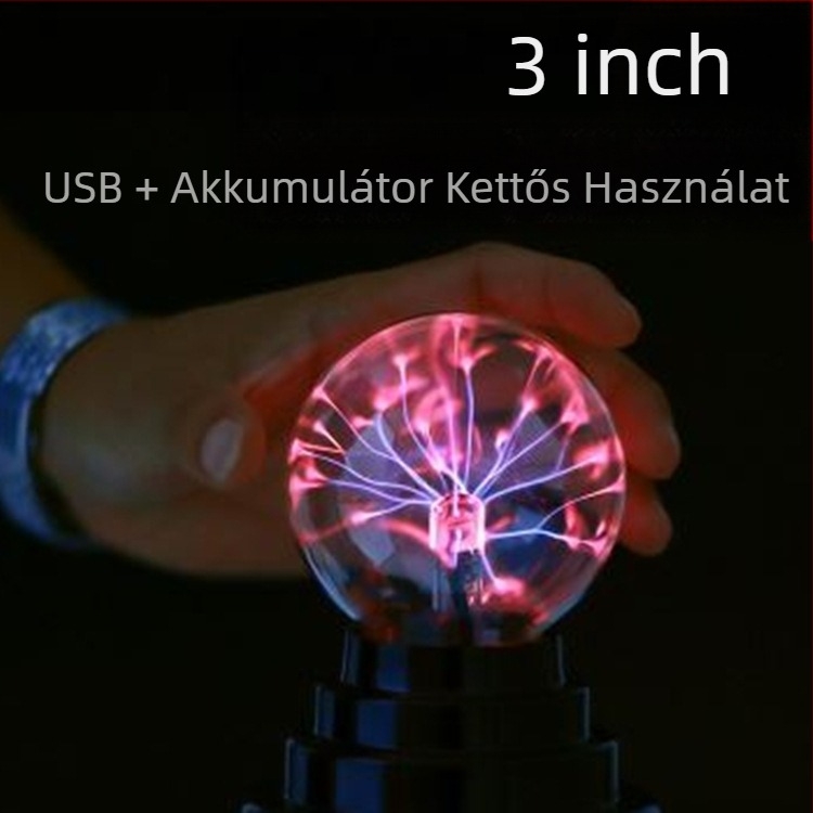 Ion-golyó éjjeli lámpa — USB tápellátás, üveg lámpabúra, nyomtatott logó, feszültség ≤ 36V