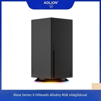 Xbox Series X függőleges állvány RGB világítással, hűtéssel, tárolóval és USB-C interfésszel, ABS anyaggal