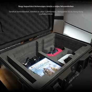 PS5 Slim Tároló Tok ABS+EVA Anyagból, Injektálásos Öntés, Kompatibilis a PS5 Slim Konzollal, Tömeg 3,6 kg, Tartalmaz 1 Tároló Dobozt