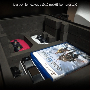 PS5 Slim Tároló Tok ABS+EVA Anyagból, Injektálásos Öntés, Kompatibilis a PS5 Slim Konzollal, Tömeg 3,6 kg, Tartalmaz 1 Tároló Dobozt