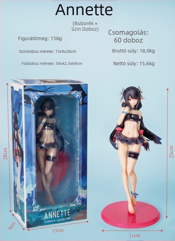 PVC Deviruchi álló lány figura PC házhoz, összeszerelés nélküli, 18+