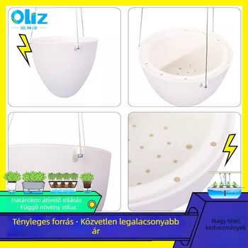 Virágtartó matt műanyagból, önöntöző, függő kivitel, skandináv stílus