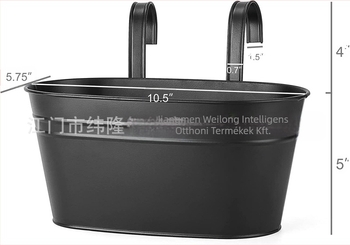 Fali virágtartó, falra szerelhető, függőmedence-stílusú, galvanizált vas, pasztorális design, 0,8 kg