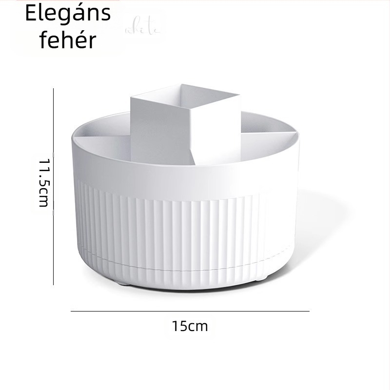 Asztali kozmetikai tároló PP műanyagból, 1L kapacitás, több rekesz a kozmetikumok számára