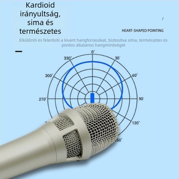 105 kondenzátor mikrofon külső hangkártyával élő közvetítéshez és karaokehoz - PC-hez és mobil eszközhöz kompatibilis - kardioid mintázat, 100 Hz - 20 kHz, SNR ≥70 dB, mono