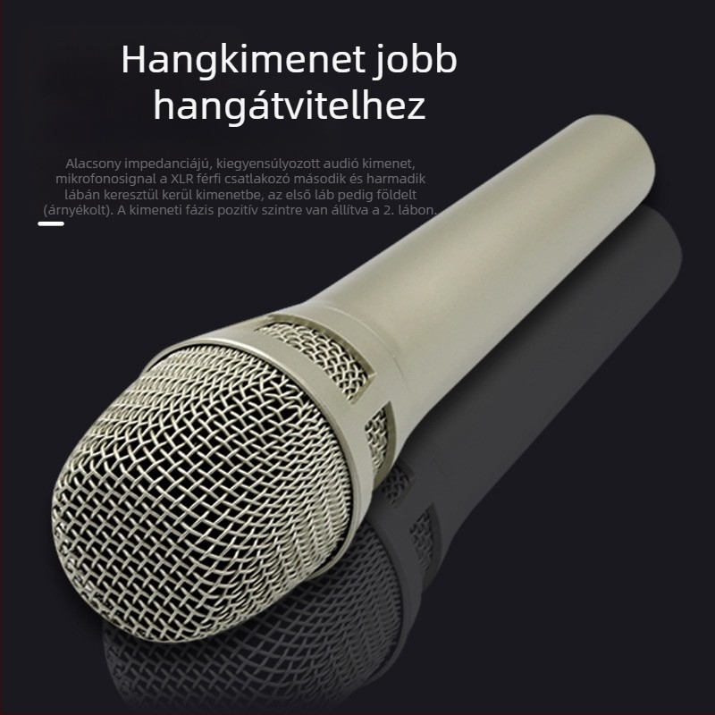 105 kondenzátor mikrofon külső hangkártyával élő közvetítéshez és karaokehoz - PC-hez és mobil eszközhöz kompatibilis - kardioid mintázat, 100 Hz - 20 kHz, SNR ≥70 dB, mono