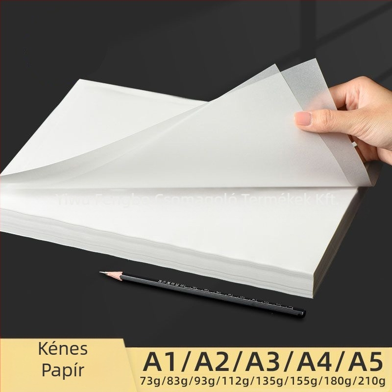 Kénsav papír körvonalazáshoz, 53 g, 50%-os átlátszatlanság, vízálló csomagolás, testreszabható, kézi rajzhoz és prémium csomagoláshoz