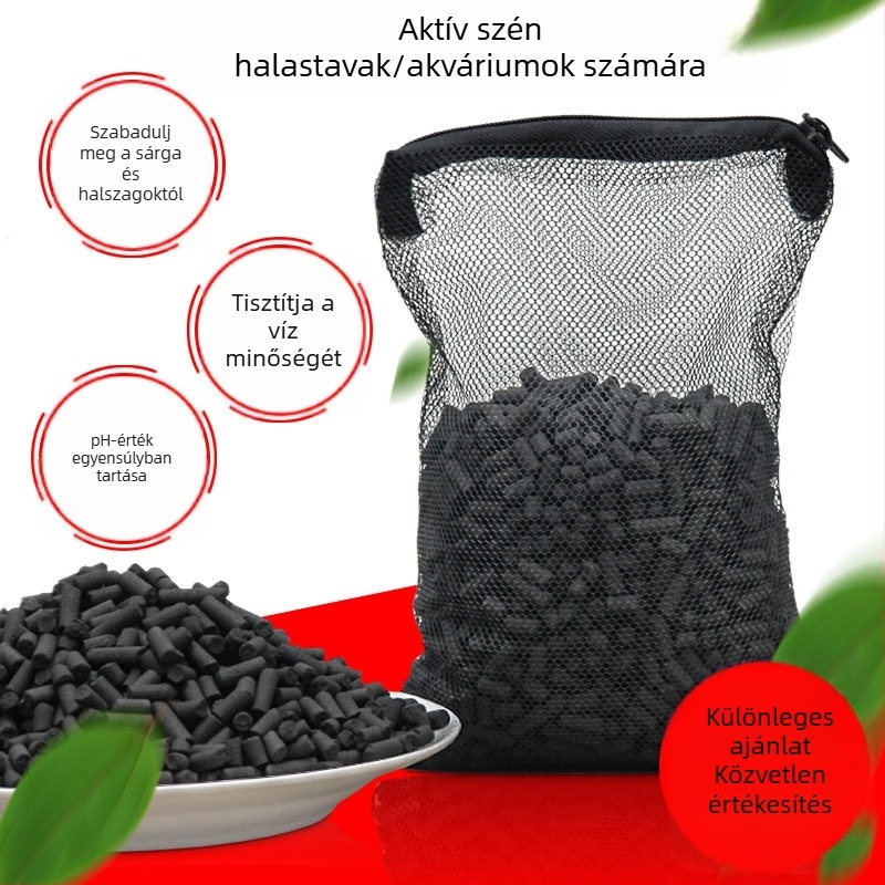 Akváriumi aktívszén szűrőanyag — víz tisztítása, adszorpció, szagok eltávolítása