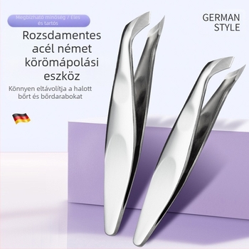 Senten Orosz stílusú rozsdamentes acél körömágyvágó olló ferde éllel, professzionális körömápolás, bőrkivágás