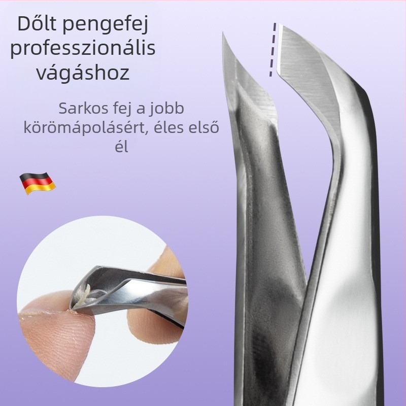 Senten Orosz stílusú rozsdamentes acél körömágyvágó olló ferde éllel, professzionális körömápolás, bőrkivágás