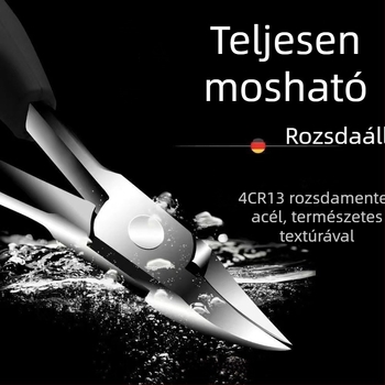 Rozsdamentes acélból készült pedikűr készlet: köröm hornyoló fogó és ferde vágó, multifunkciós csipesszel