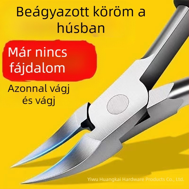 Rozsdamentes acélból készült pedikűr készlet: köröm hornyoló fogó és ferde vágó, multifunkciós csipesszel