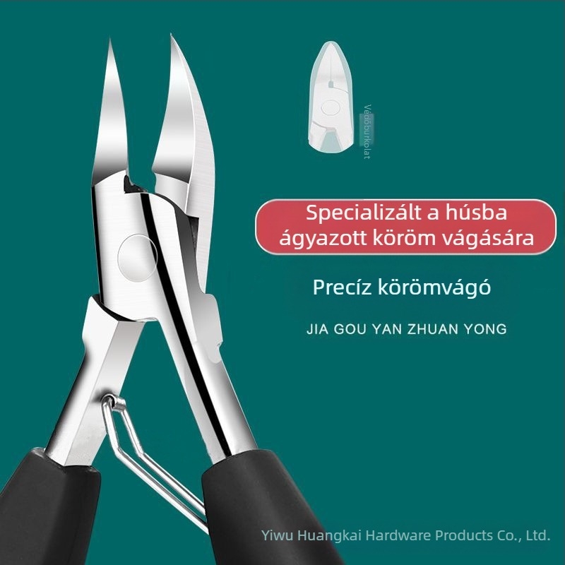 Rozsdamentes acélból készült pedikűr készlet: köröm hornyoló fogó és ferde vágó, multifunkciós csipesszel
