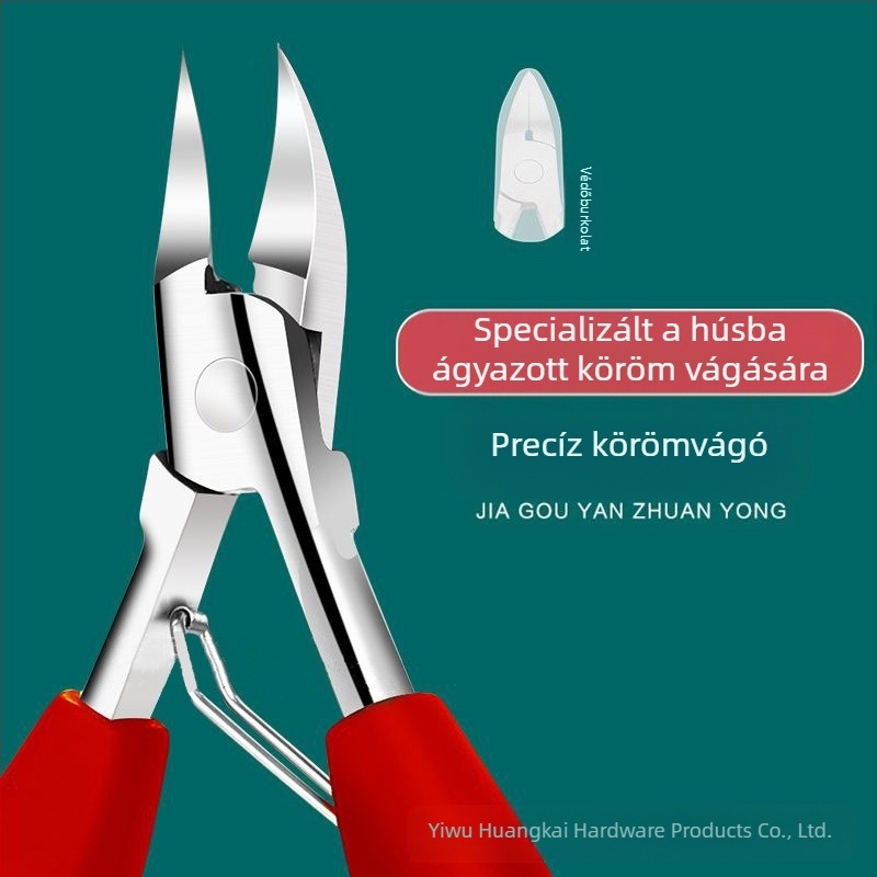 Rozsdamentes acélból készült pedikűr készlet: köröm hornyoló fogó és ferde vágó, multifunkciós csipesszel