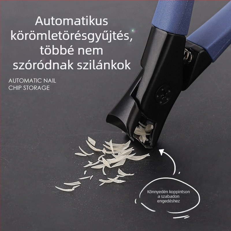 Körömvágó, rozsdamentes acél, sík szájadék, nagy nyílás, éles él, egyenes penge