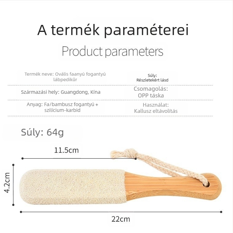 Xiang Yu Bükkfa lábreszelő szilikon-karbid ovális kővel, 200 darabos doboz – lábápoló eszköz