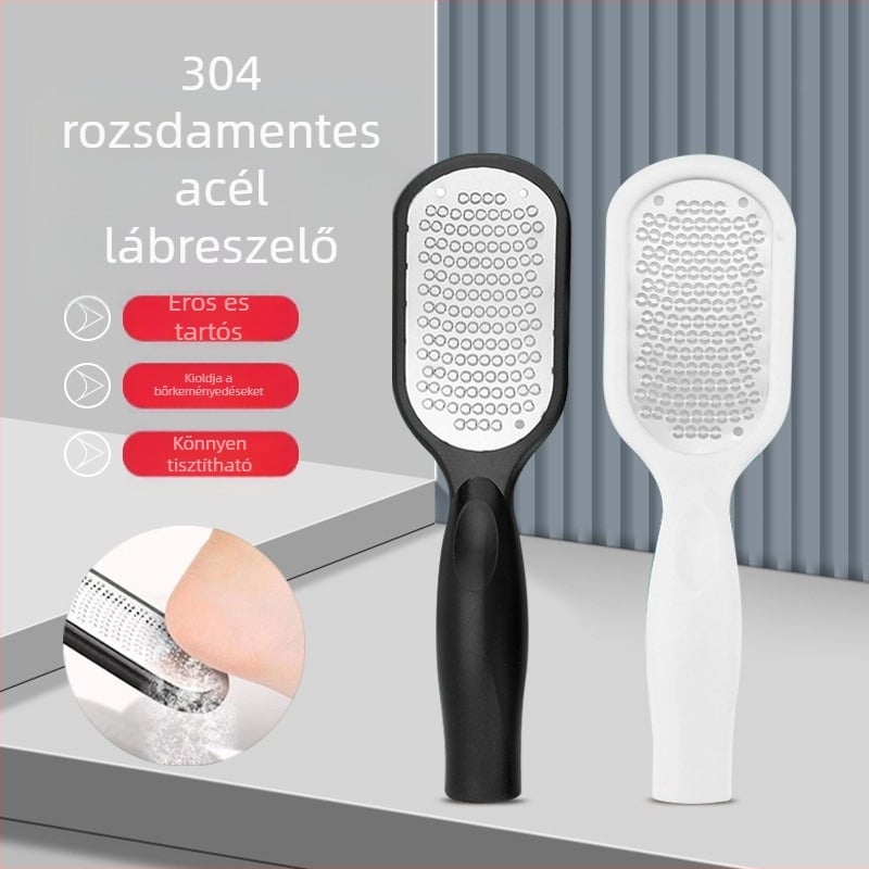 Fedeles lábreszelő a halott bőr és a kallusz eltávolításához | műanyag + rozsdamentes acél | 70,4 g | egycsomagos csomagolás
