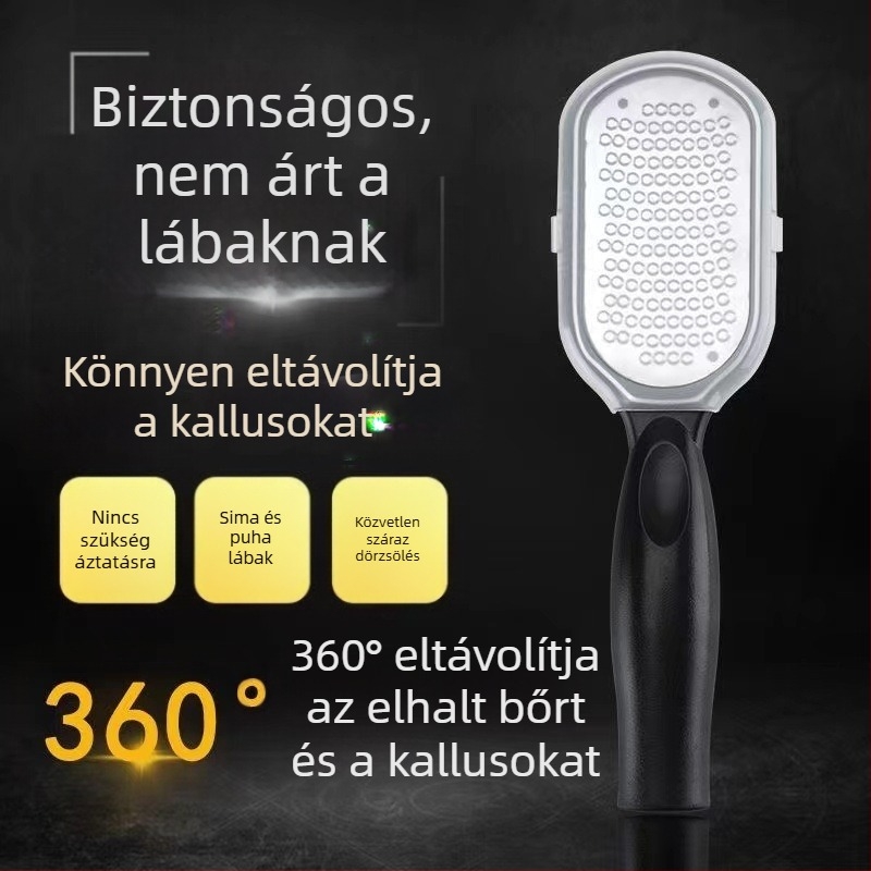 Fedeles lábreszelő a halott bőr és a kallusz eltávolításához | műanyag + rozsdamentes acél | 70,4 g | egycsomagos csomagolás
