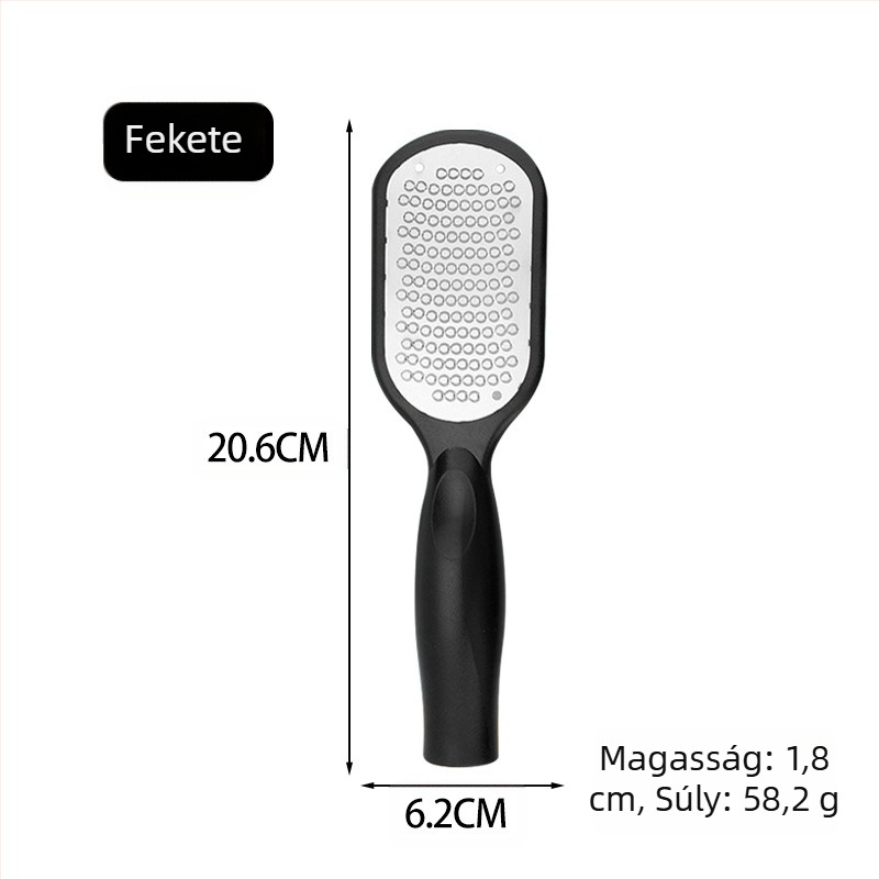 Fedeles lábreszelő a halott bőr és a kallusz eltávolításához | műanyag + rozsdamentes acél | 70,4 g | egycsomagos csomagolás