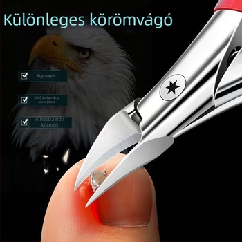 Otthoni használatra készült multifunkcionális körömvágókészlet; műanyag és rozsdamentes acél; hajlított vég; körömárok csipesz