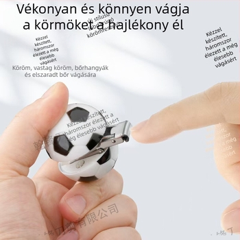 Átalakítható körömvágó, futball-mintás rajzzal, műanyag + rozsdamentes acél, mini hordozható kulcstartó