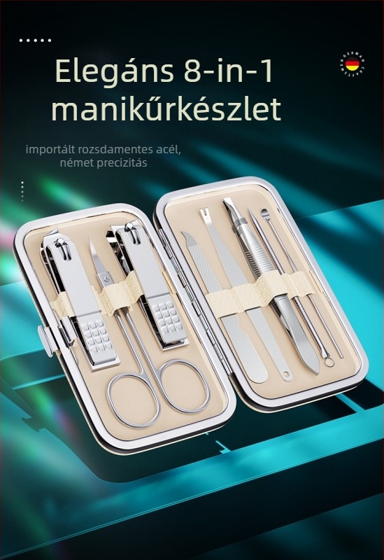 Körömvágó eszközök készlet – rozsdamentes acél, DIY márka, manikűr eszközök