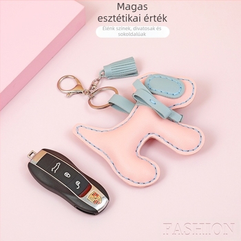 Kézzel készített PU bőr kutya kulcstartó, táska dísz, kézzel varrt DIY, Lovable wind stílus, ajándékhoz