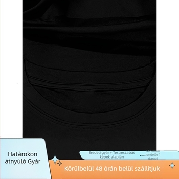 New York betűs nyomású póló kerek nyakú, rövid ujjú, pamut-poliészter-elasztán keverék anyag