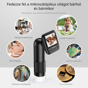 APEXEL digitális mikroszkóp, 800x nagyítás, nagyfelbontású képalkotás, biológiai megfigyelésre és ékszerek azonosítására, oktatás és kutatás számára