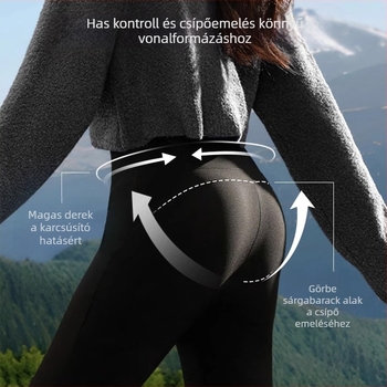 Anyasági és szülés utáni nadrág hasi támasztással, vastag anyag, mikroelasztikus, poliészter 30–50% arányban, szoros fazon