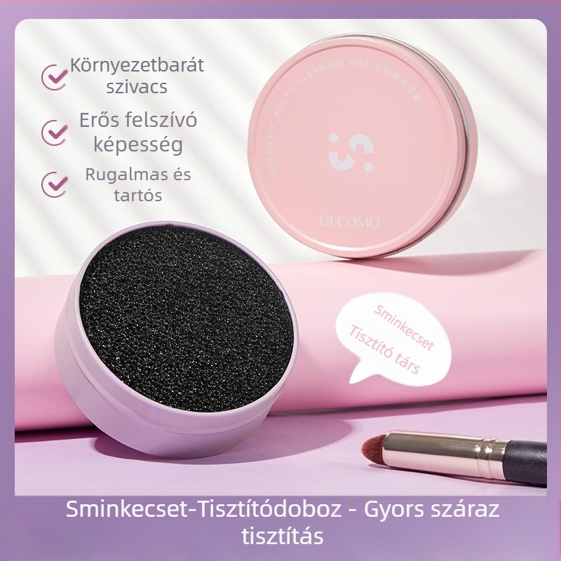 GECOMO sminkecsetek tisztító doboza – gyors tisztítás a maradék porral rendelkező ecsetekhez, száraz tisztítás