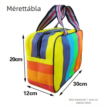 Szövött hálós kozmetikai táska, összecsukható, hordozható fürdőkosár utazáshoz és otthonra (hálós anyag, tárolás)