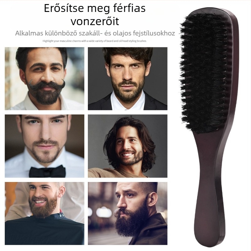 Szakállkefe fa fogantyúval, hordozható arcápolási eszköz, nettó tömeg 80 g