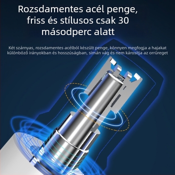 Schweiker hordozható elektromos orr-szőr trimmlő – beépített akkumulátor 100–300 mAh, kivehető és mosható vágófej, ABS test, újratölthető