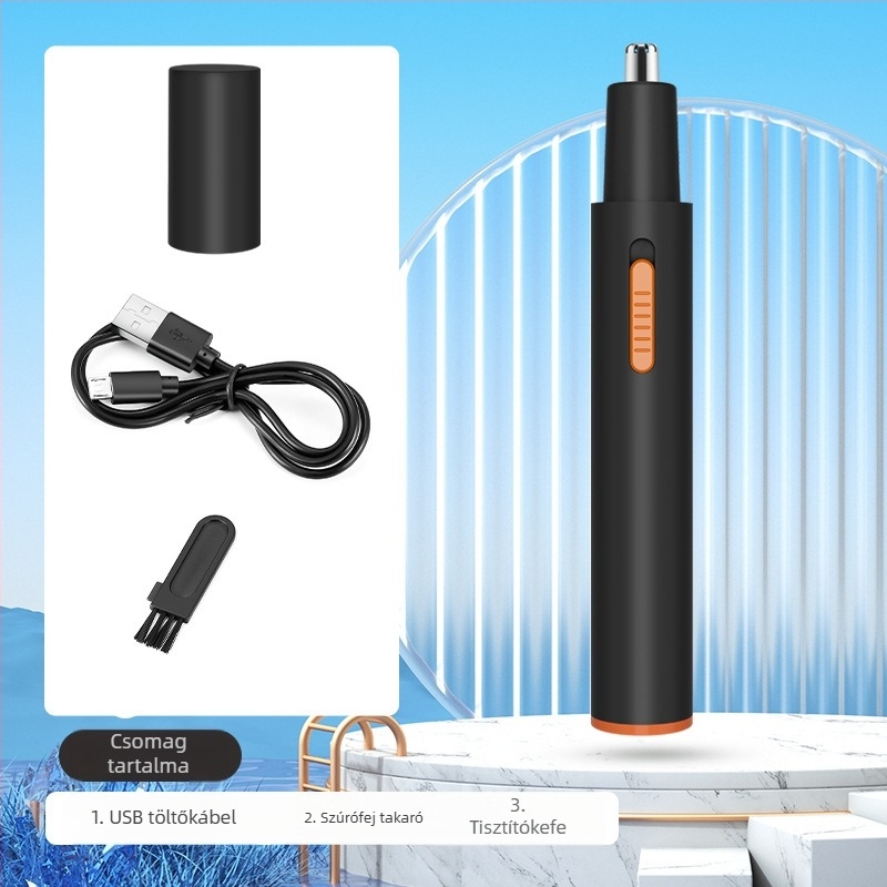 Schweiker hordozható elektromos orr-szőr trimmlő – beépített akkumulátor 100–300 mAh, kivehető és mosható vágófej, ABS test, újratölthető