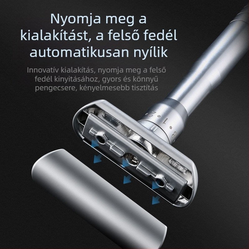 Tide kézi borotva, dupla oldalas rozsdamentes acél pengék, 8 szintű élesség szabályozás, 5 pengéből álló csomag