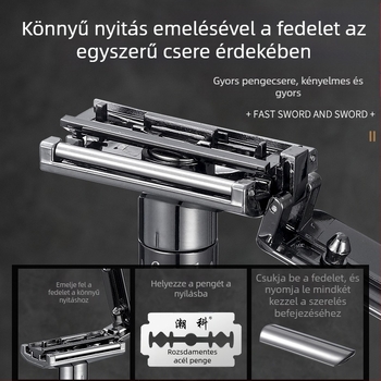 Chaoke férfi manuális borotva — karcolásálló, retro stílus, kétoldalas penge