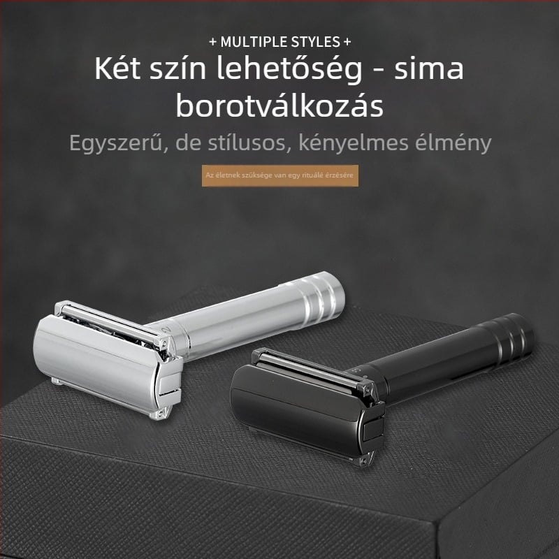 Chaoke férfi manuális borotva — karcolásálló, retro stílus, kétoldalas penge